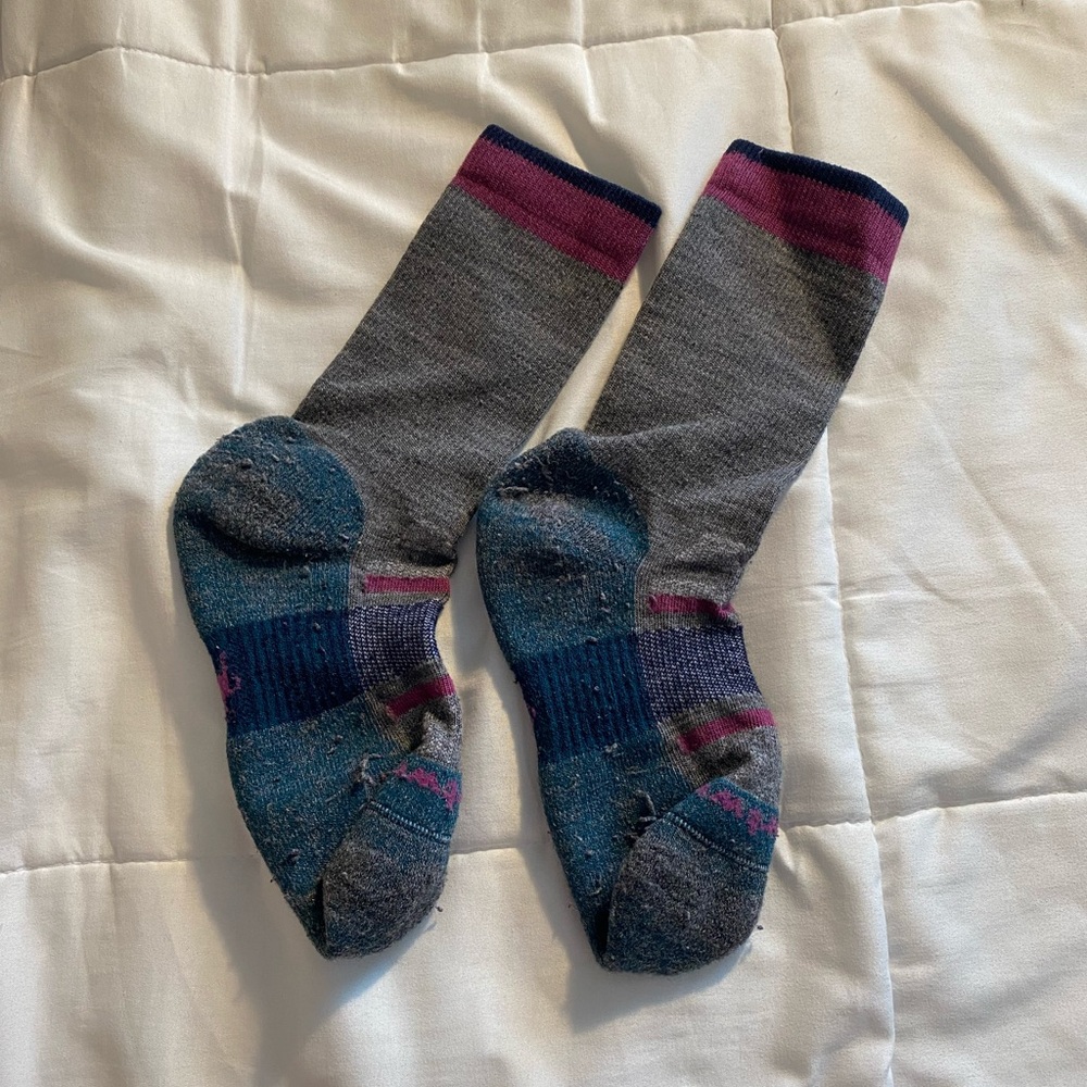 Smartwool Gray and Blue Women’s Size 5-10 Hike Crew Socks